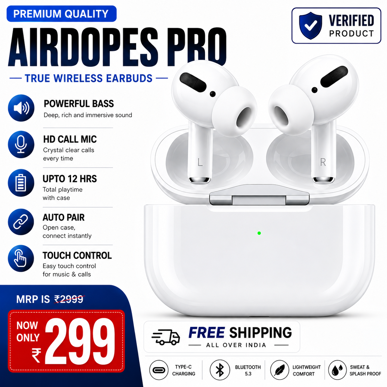 Vytron Airdopes True Wireless Bluetooth Earbuds - Image 1