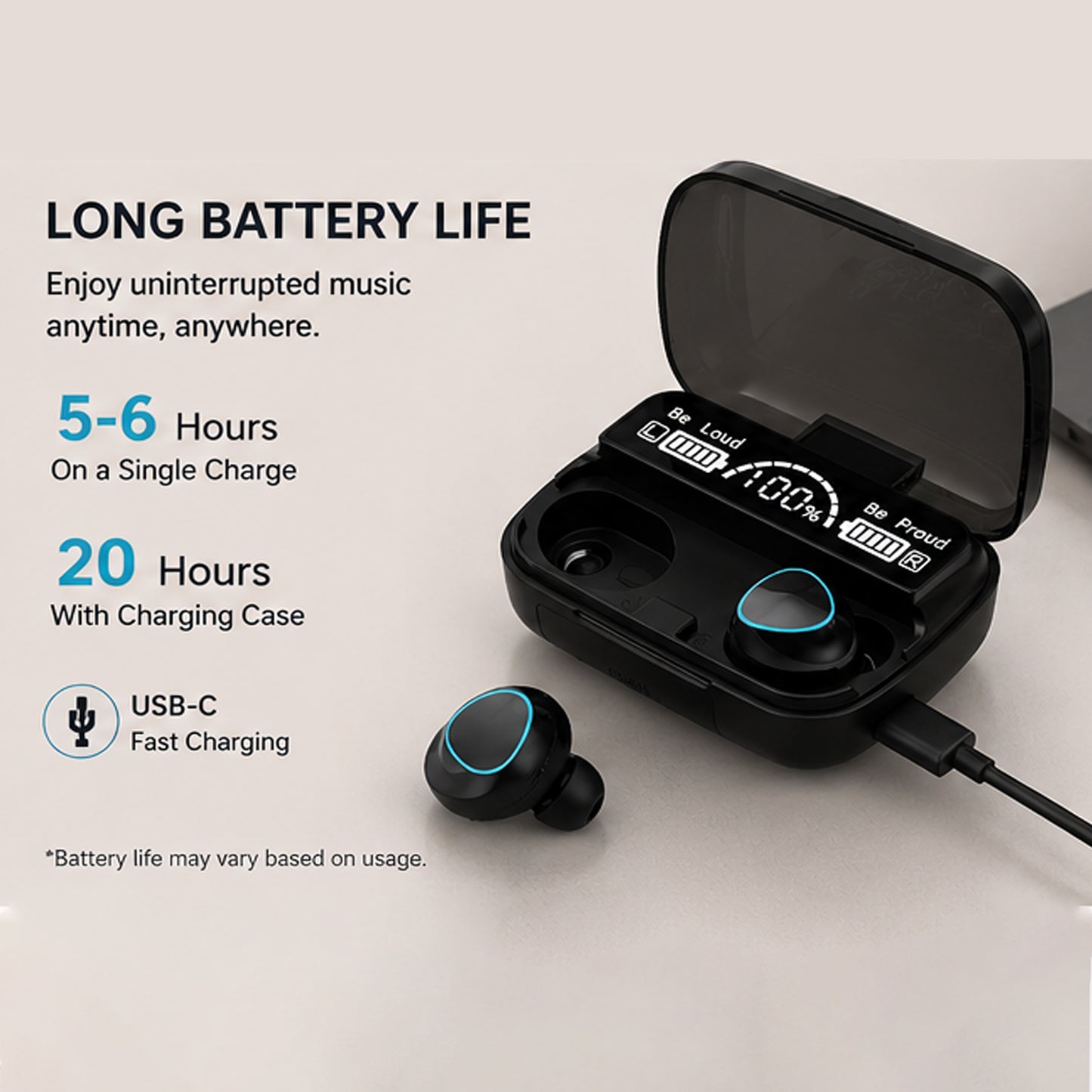 SmartBuds TWS Wireless Earbuds with LED Display