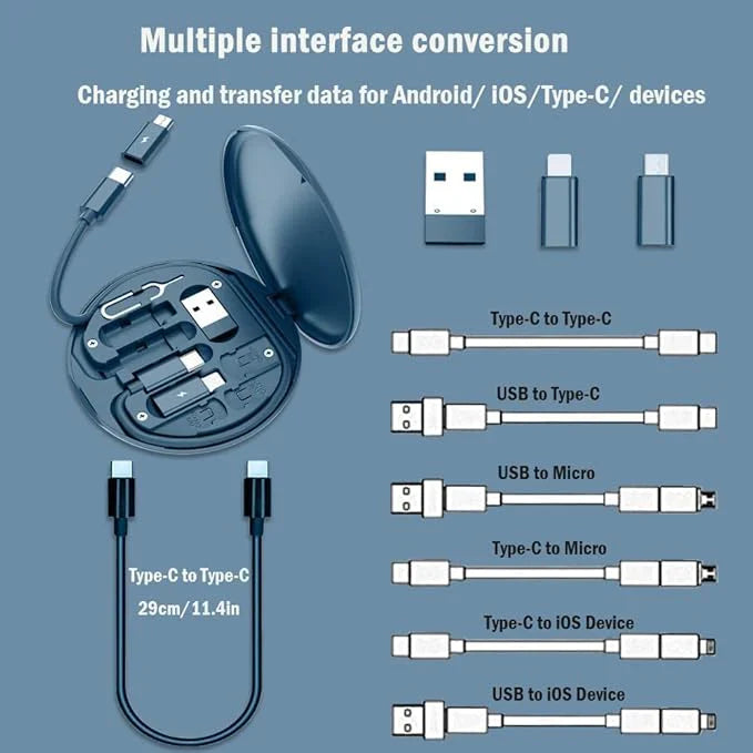 8-in-1 Fast Charging Cable Kit -USB-C, Lightning & Micro USB - P (Copy)
