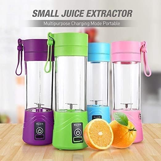 Portable Blender | 380ML USB Rechargeable Mini Juicer | 6 Stainless Steel Blades | Personal Smoothie Maker for Shakes, Juice, Protein | Lightweight Travel Blender | Multi Colour - UNQ