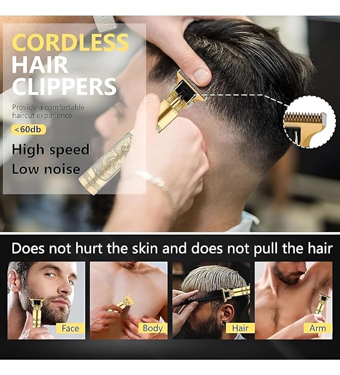 T9 Vintage Professional Hair Trimmer for Men – Golden - UNQ