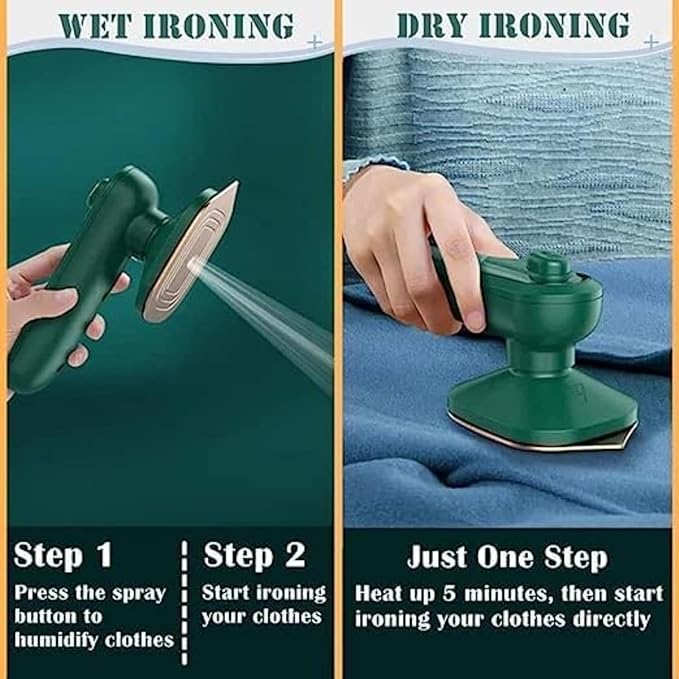 Portable Handheld Steam Iron Machine for Clothes | Mini Travel Garment Steamer | Wet &amp; Dry Ironing | Wrinkle Remover for Home &amp; Travel | UNQ