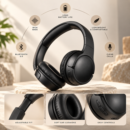 Gambit Wireless Headphones | Active Voice Isolation | Premium | Immersive experience | Gaming