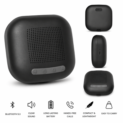 SoundCube Mini Wireless Bluetooth Speaker, 5W Output, 3+ Hours Playtime, Portable (Black) - HS Rakhi