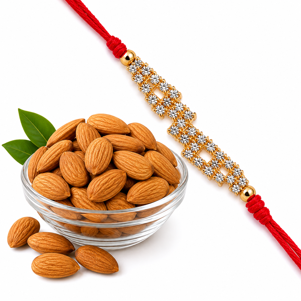 Badaam + Rakhi Combo for your beloved Sibling - HS Rakhi