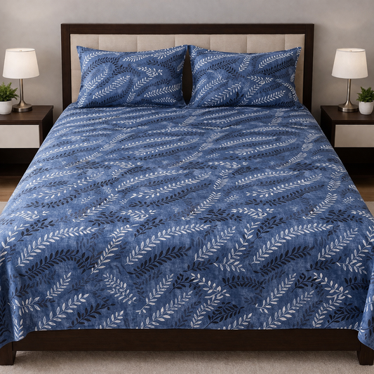Premium Polycotton Double Bedsheet with 2 Pillow Covers (90x90 Inches, Lightweight 80 GSM, Soft & Durable) - SC HD