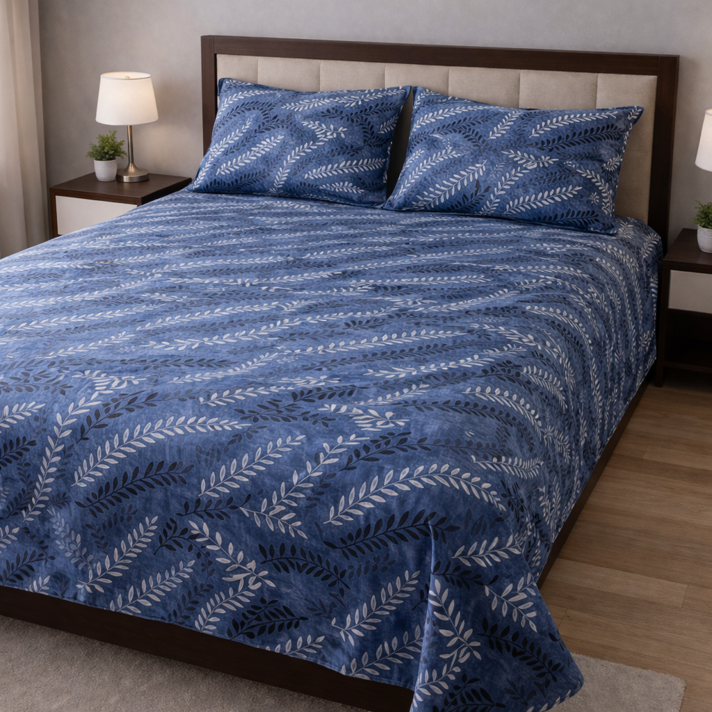 Premium Polycotton Double Bedsheet with 2 Pillow Covers (90x90 Inches, Lightweight 80 GSM, Soft & Durable) - SC HD