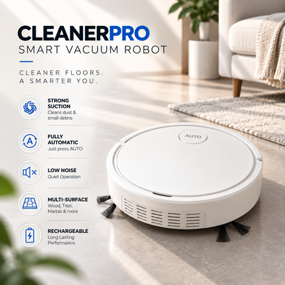 CleanerPro Intelligent Sweeping Robot | Automatic Floor Cleaner | Sweep & Mop |