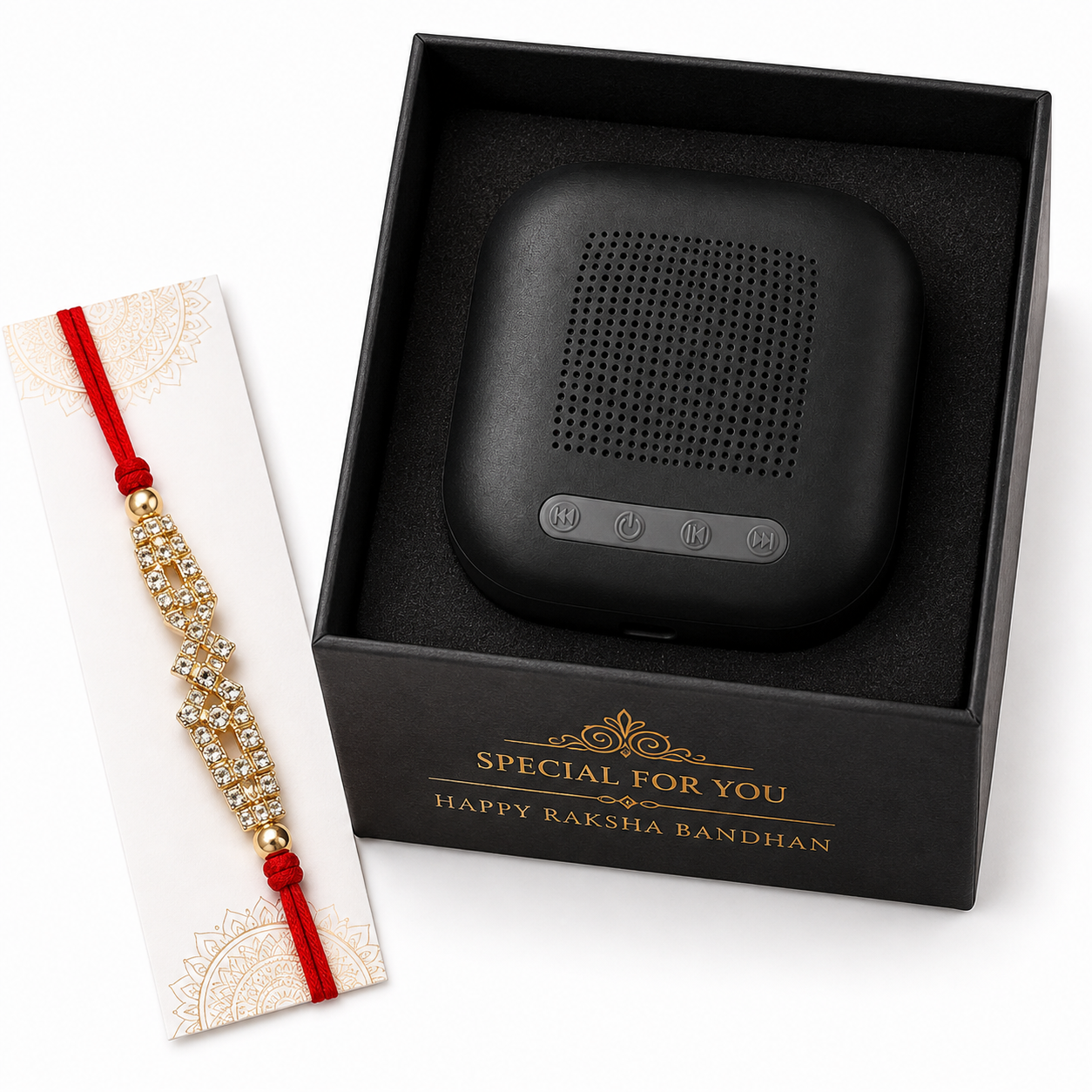 SoundCube Mini Wireless Bluetooth Speaker, 5W Output, 3+ Hours Playtime, Portable (Black) - HS Rakhi