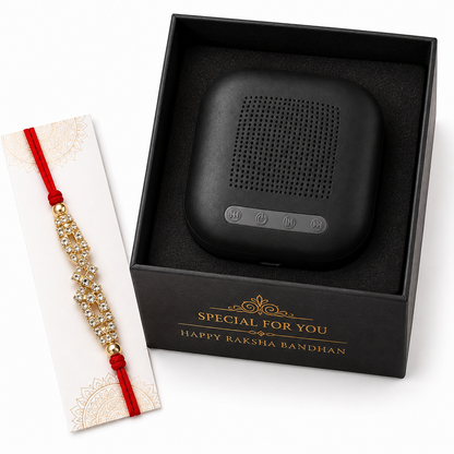 SoundCube Mini Wireless Bluetooth Speaker, 5W Output, 3+ Hours Playtime, Portable (Black) - HS Rakhi