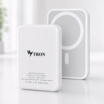 Magnetic Wireless Power Bank 5000mAh | 5W Wireless Charging | Portable Fast Charging Battery Pack for Android & iPhone