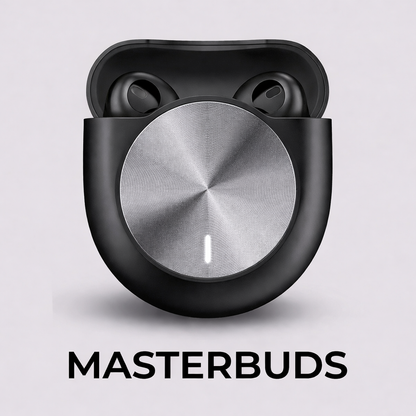 MasterBuds | Bluetooth Wireless Earbuds | Fast Pairing | Noise Isolation Mic | Portable Charging Case