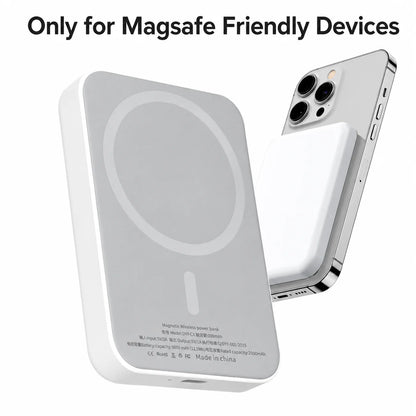 Magnetic Wireless Power Bank 5000mAh | 5W Wireless Charging | Portable Fast Charging Battery Pack for Android & iPhone