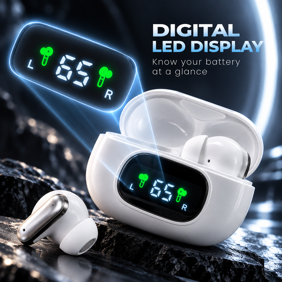 VoltBuds Pro Bluetooth Earbuds | Mini buds | Built in display | Immersive Sound