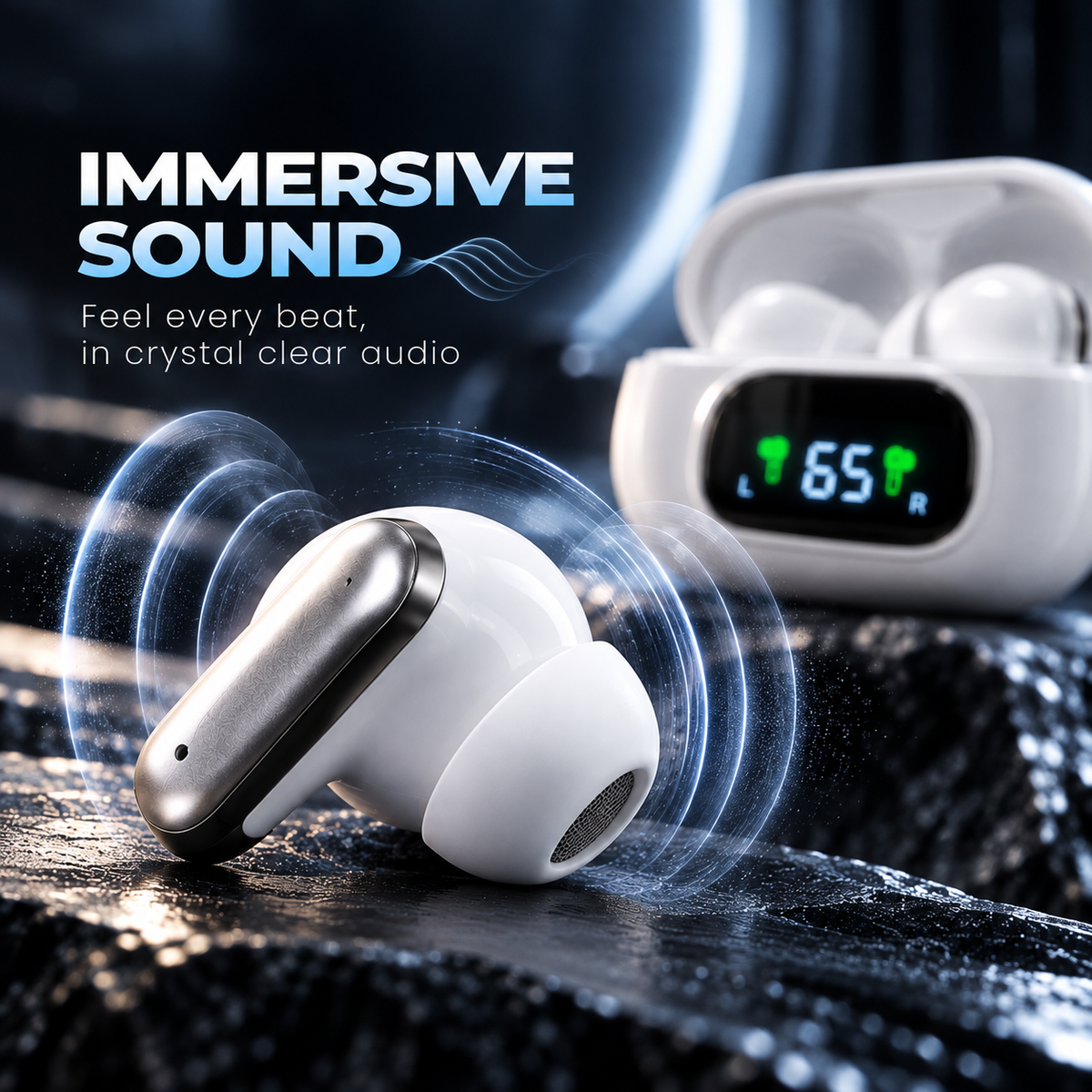 VoltBuds Pro Bluetooth Earbuds | Mini buds | Built in display | Immersive Sound