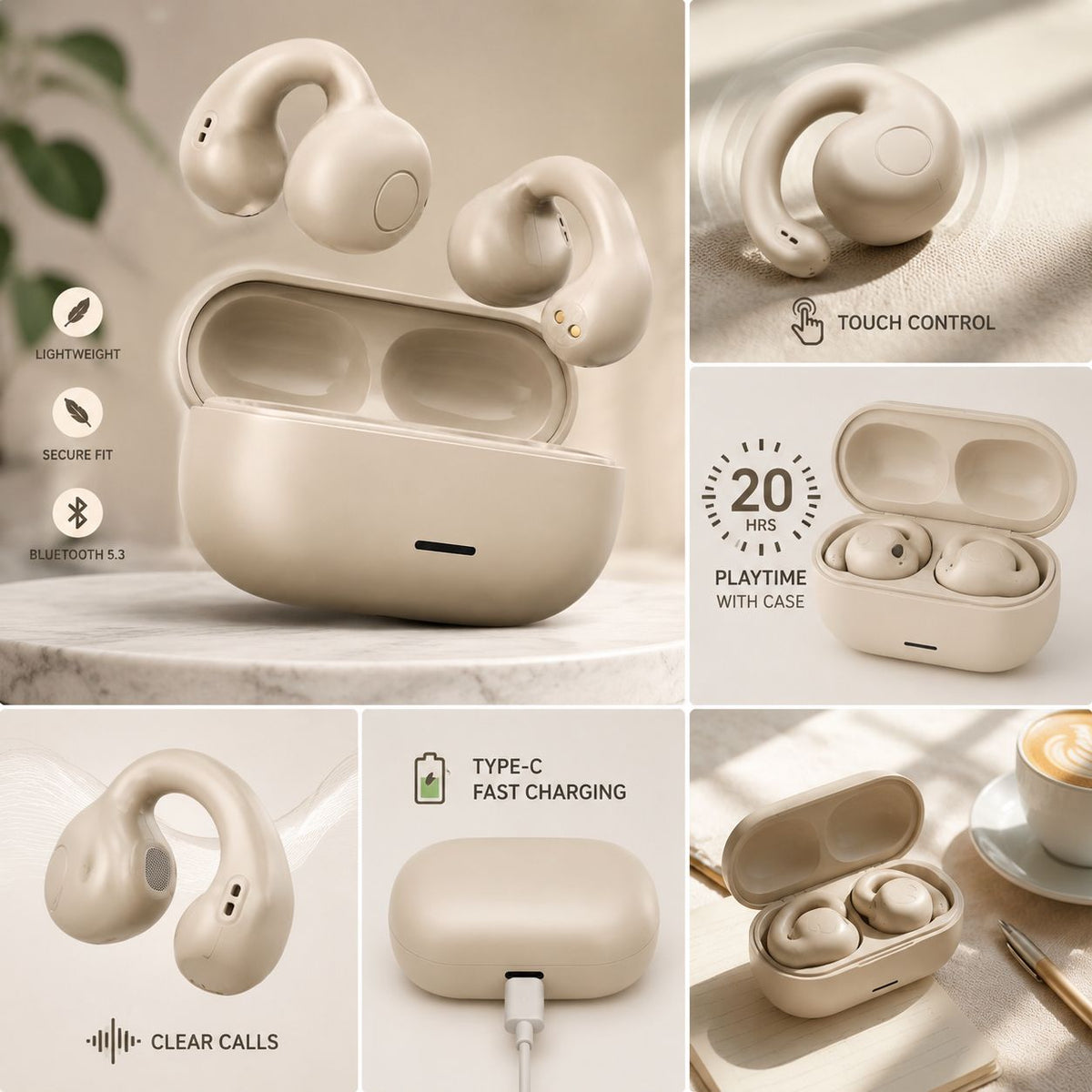 Vytron T75 Wireless Earbuds | U2 | OWS | Premium - HS Rakhi