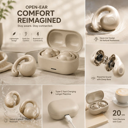 Vytron T75 Wireless Earbuds | U2 | OWS | Premium - HS Rakhi