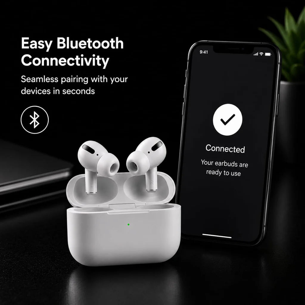 True Wireless Bluetooth Earbuds | Deep Bass Sound | Bluetooth 5.0 | Touch Controls | IPX4 Water Resistance | Built-In Mic