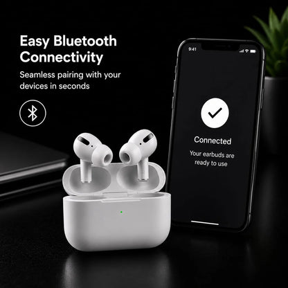 True Wireless Bluetooth Earbuds | Deep Bass Sound | Bluetooth 5.0 | Touch Controls | IPX4 Water Resistance | Built-In Mic