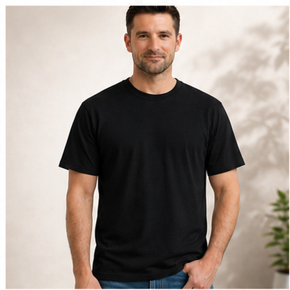 Men's Classic Cotton T-Shirt | 100% Cotton | 135 GSM Lightweight Fabric | Regular Fit | Soft & Breathable Everyday Wear - UNQ