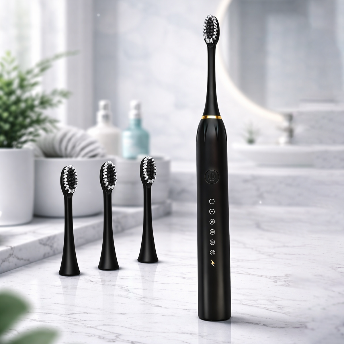 DentX | Sonic Electric Toothbrush | 5 Cleaning Modes | 3 Brush Heads | 40,000 Strokes/Min | IPX7 Waterproof | USB Rechargeable | Smart 2-Min Timer | CKO