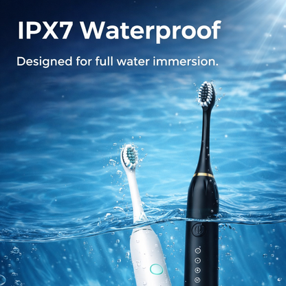 DentX | Sonic Electric Toothbrush | 5 Cleaning Modes | 3 Brush Heads | 40,000 Strokes/Min | IPX7 Waterproof | USB Rechargeable | Smart 2-Min Timer | CKO