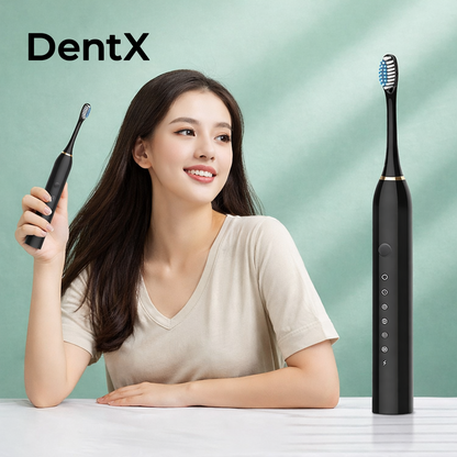 DentX | Sonic Electric Toothbrush | 5 Cleaning Modes | 3 Brush Heads | 40,000 Strokes/Min | IPX7 Waterproof | USB Rechargeable | Smart 2-Min Timer | CKO