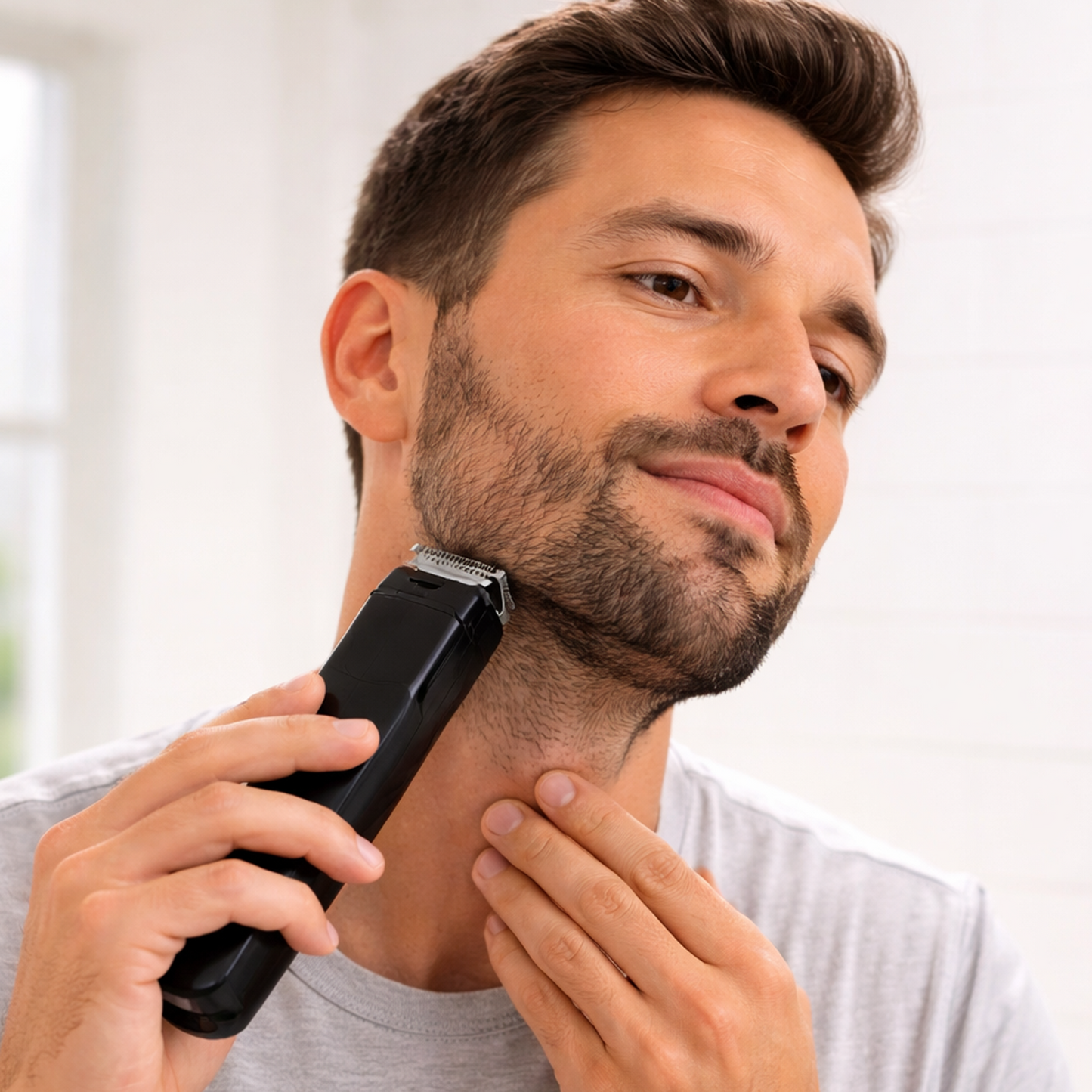 Professional Beard &amp; Hair Trimmer | 120 Min Runtime | Fast Charge | Stainless Steel Blades | Adjustable Length Settings | Cordless Grooming | Lightweight Design