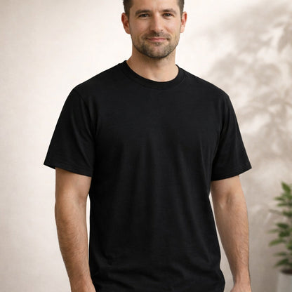 Pack of 3 Men’s Cotton T-Shirts | 135 GSM | White, Melange Grey & Black | Soft Summer Comfort | Regular Fit (Copy)