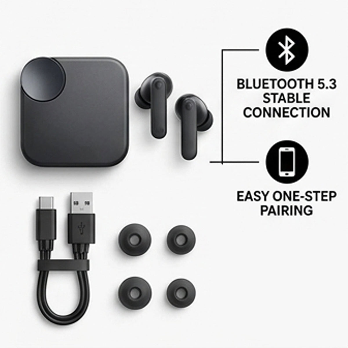 PulseX Pro 2 Wireless Earbuds with ANC, 8H Playtime, Bluetooth 5.3 (White) | CKO