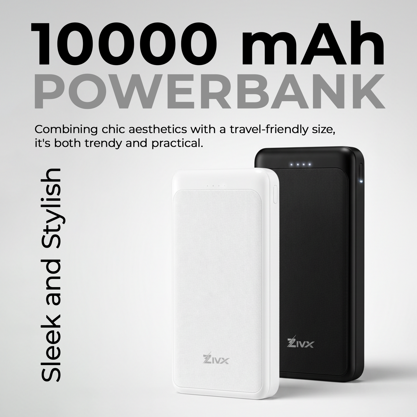 10000mAh Power Bank | Portable Slim Design | Dual USB Output Type-C Micro (Input & Output) | Lithium Polymer Battery | Compatible with iPhone, Samsung & All Smartphones (Copy)