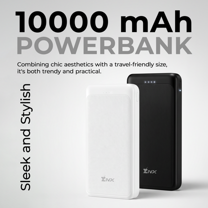 10000mAh Power Bank | Portable Slim Design | Dual USB Output Type-C Micro (Input & Output) | Lithium Polymer Battery | Compatible with iPhone, Samsung & All Smartphones (Copy)