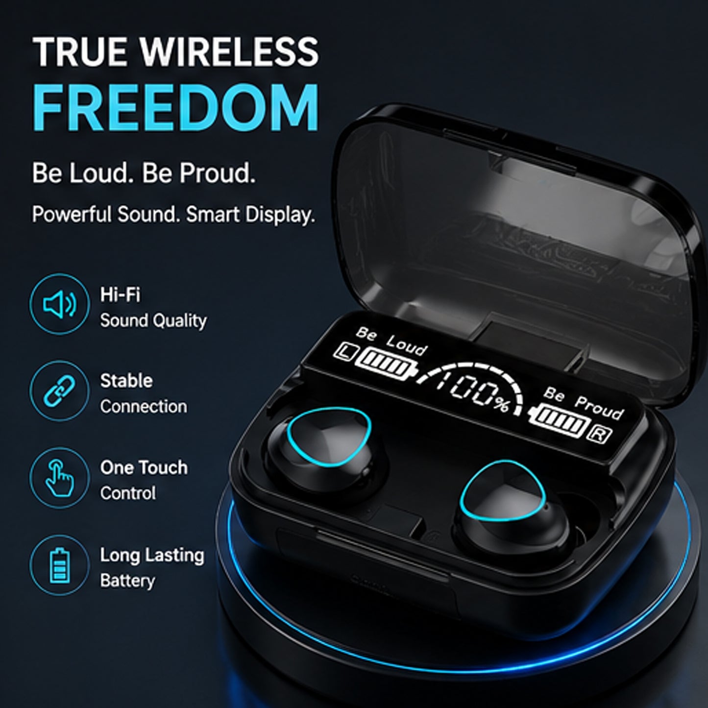 SmartBuds TWS Wireless Earbuds with LED Display