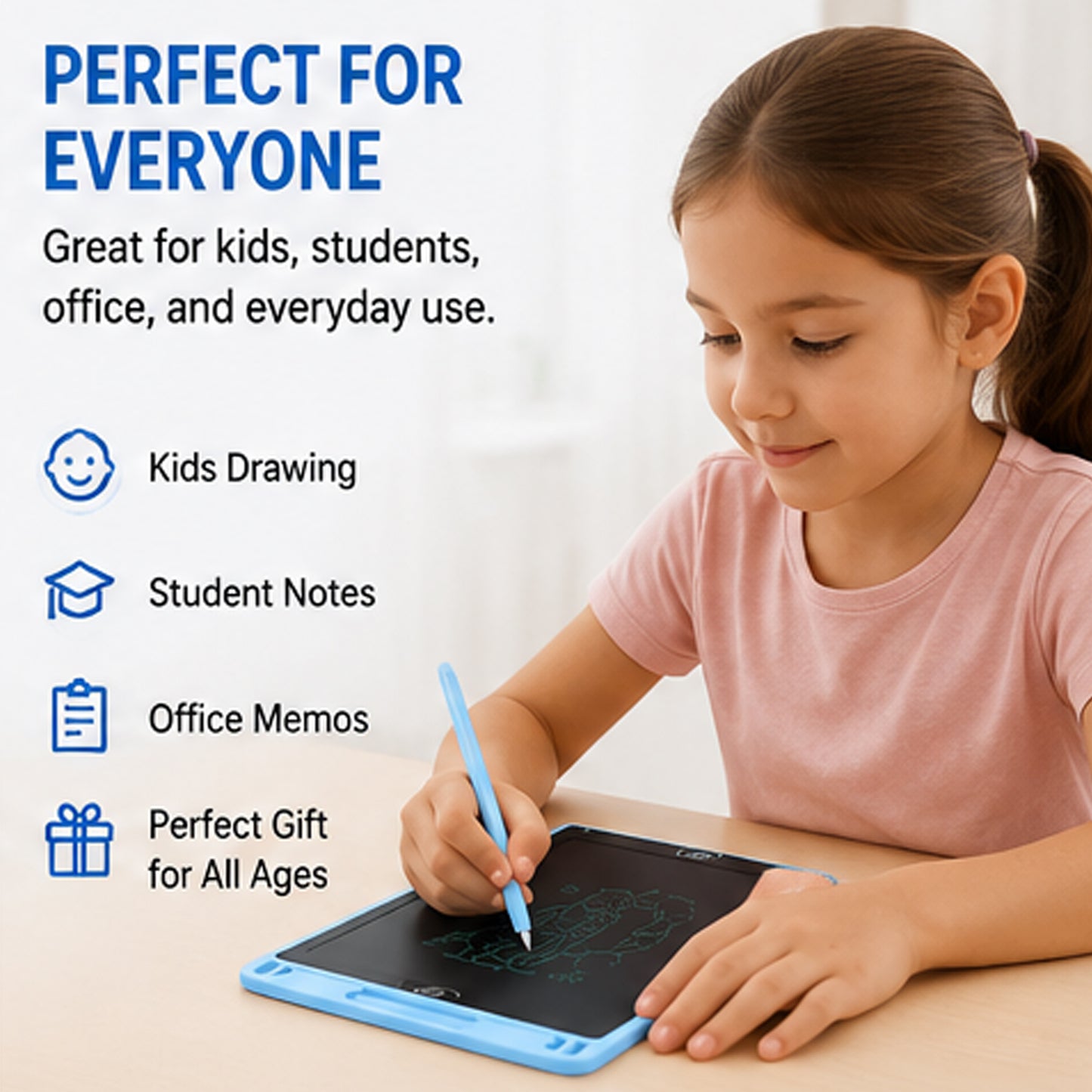 LCD Writing Tablet for Kids & Adults – Reusable Digital Drawing & Writing Pad with Stylus