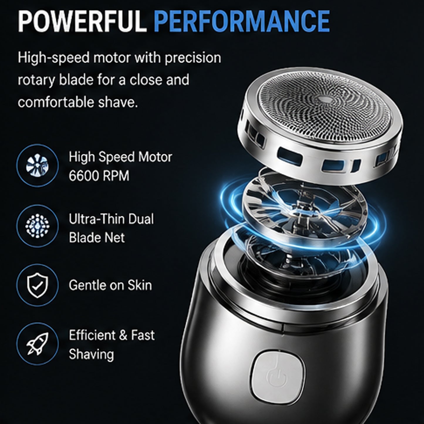 Smart Shave Mini Electric Razor – Portable Rechargeable Beard Shaver for Men