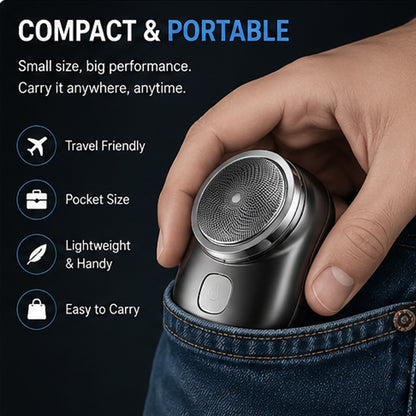 Smart Shave Mini Electric Razor – Portable Rechargeable Beard Shaver for Men