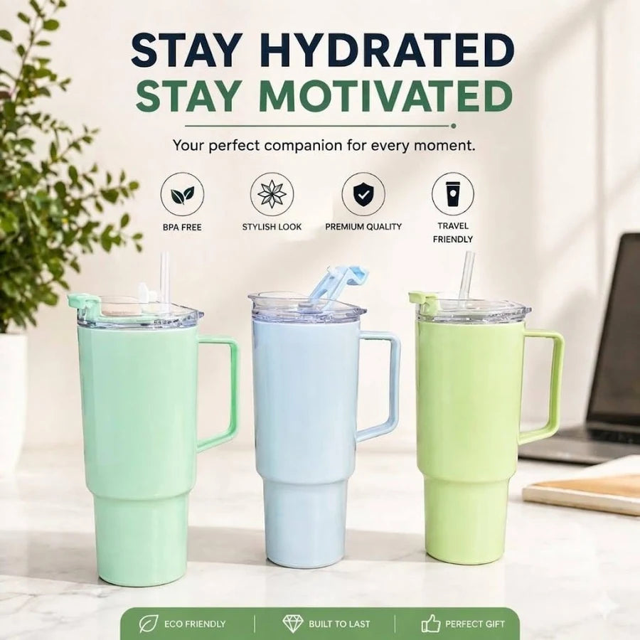 Premium Leak-Proof Tumbler with Handle & Straw | Lightweight | Perfect for summer | 1200ML - UNQ