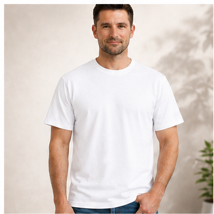Men's Classic Cotton T-Shirt | 100% Cotton | 135 GSM Lightweight Fabric | Regular Fit | Soft & Breathable Everyday Wear - UNQ