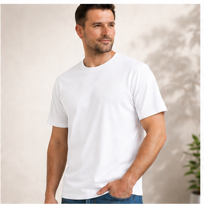 Men's Classic Cotton T-Shirt | 100% Cotton | 135 GSM Lightweight Fabric | Regular Fit | Soft & Breathable Everyday Wear - UNQ